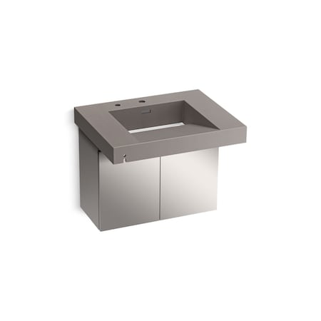 Kohler 30In Wall-Mount Lavatory System In Ash Concrete 81029-BSS-KCE